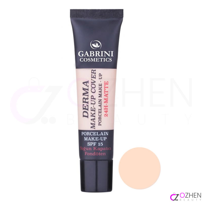کرم پودر مات 24 ساعته درما گابرینی GABRINI شماره 101 حجم 40 میل