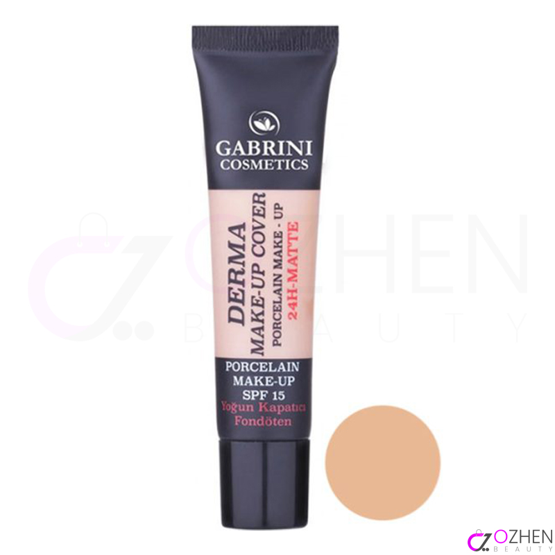 کرم پودر مات 24 ساعته درما گابرینی GABRINI شماره 102 حجم 40 میل